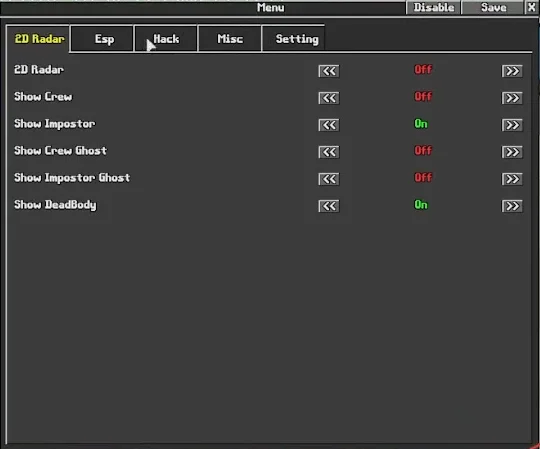 Menu preview