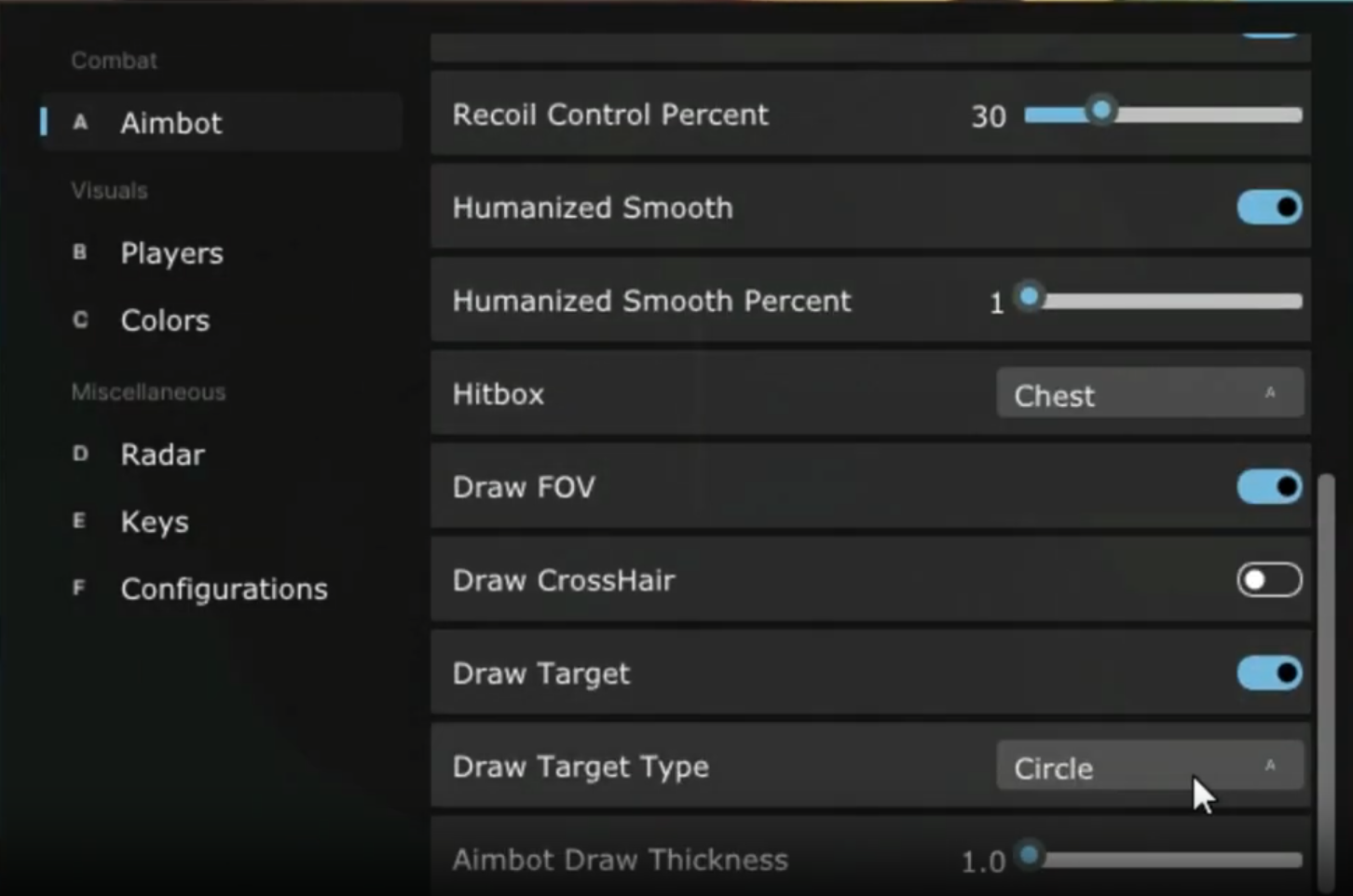 Menu preview